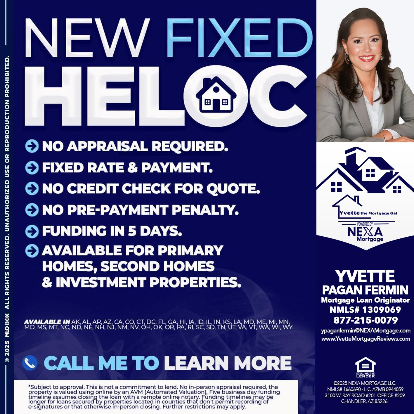NEW FIXED HELOC - Yvette Pagan Fermin -Loan Officer