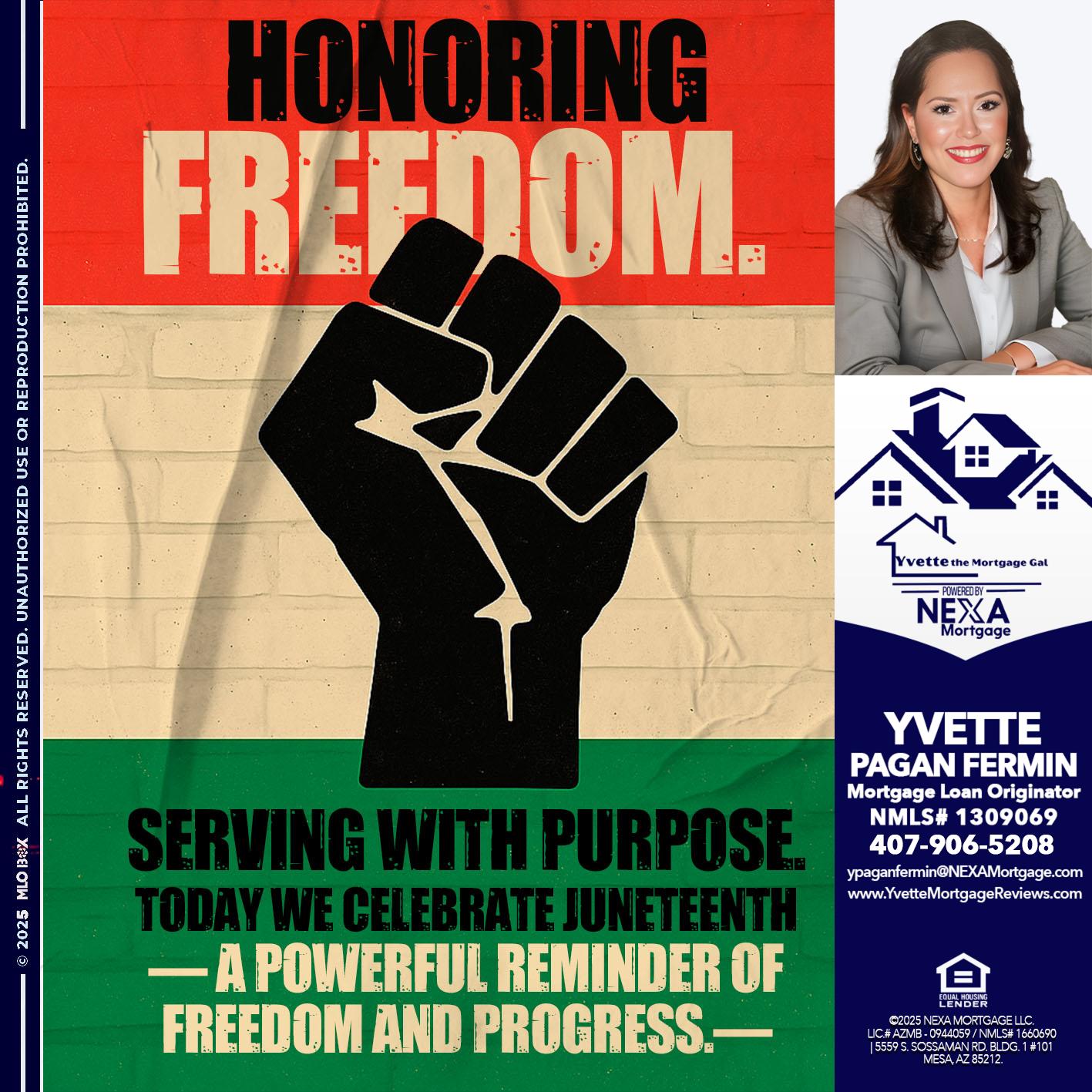HONORING FREEDOM - Yvette Pagan Fermin -Loan Officer