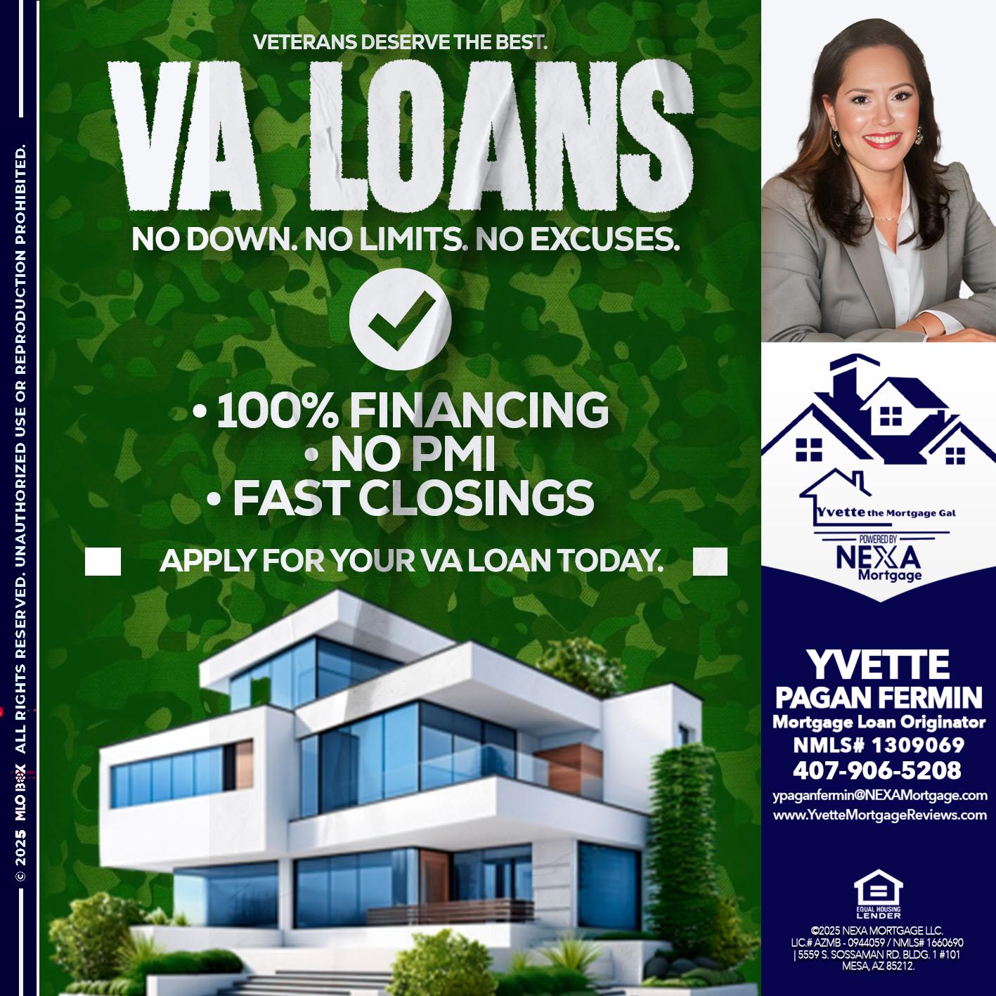 VA LOANS - Yvette Pagan Fermin -Loan Officer