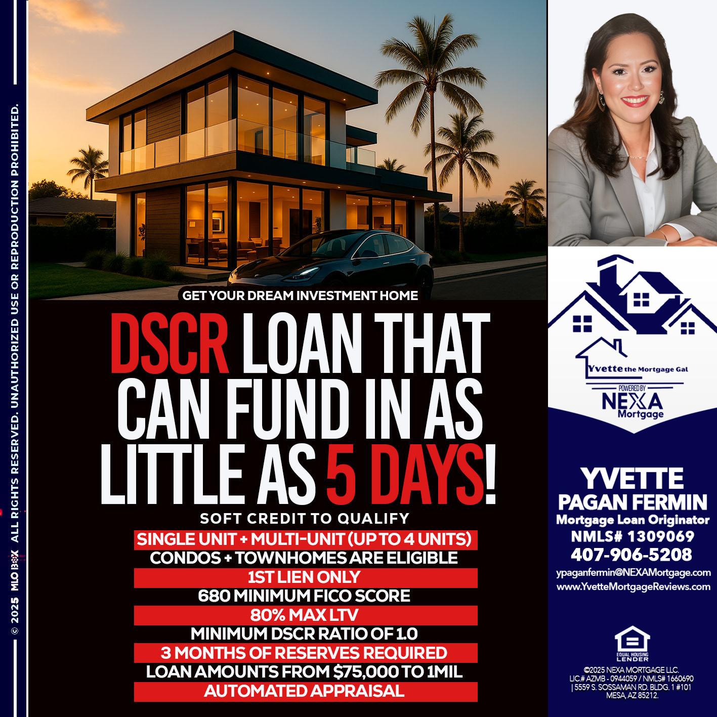 DSCR LOAN - Yvette Pagan Fermin -Loan Officer