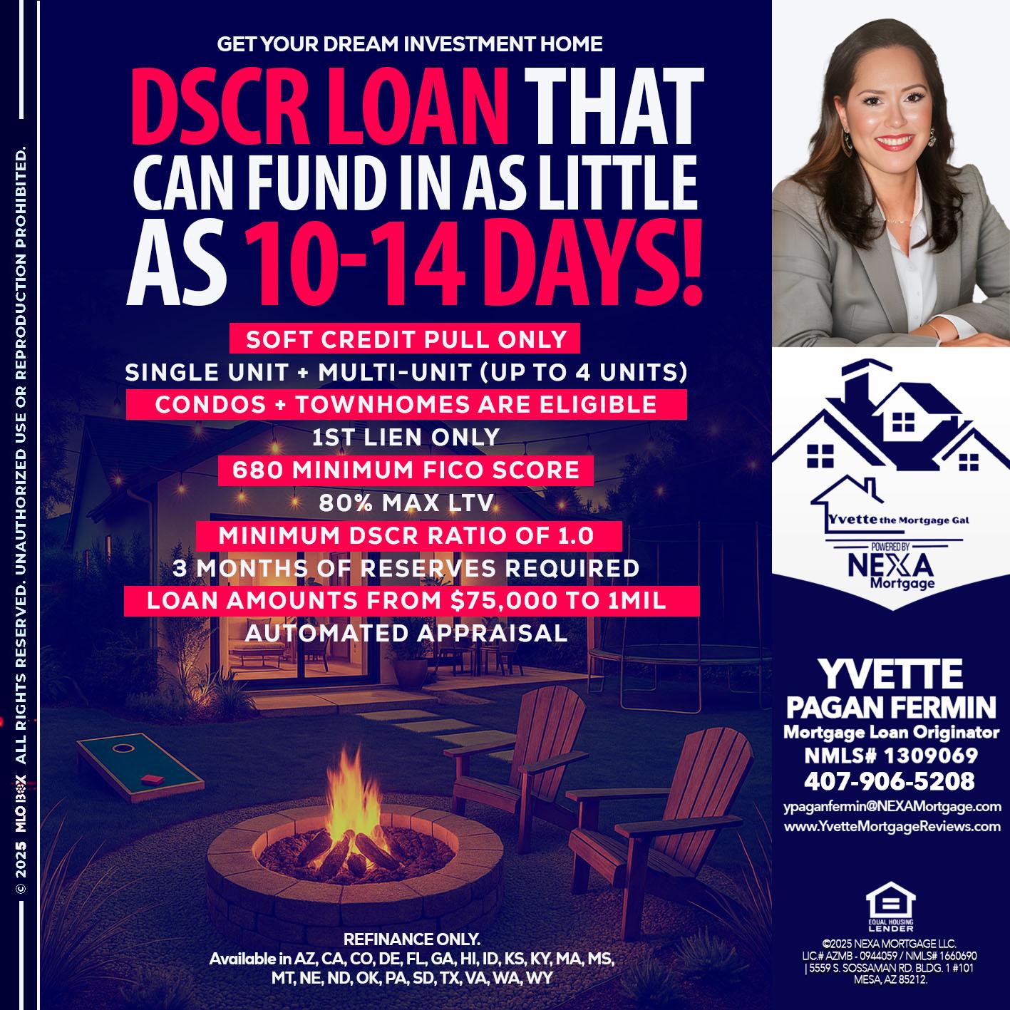 DSCR LOAN - Yvette Pagan Fermin -Loan Officer