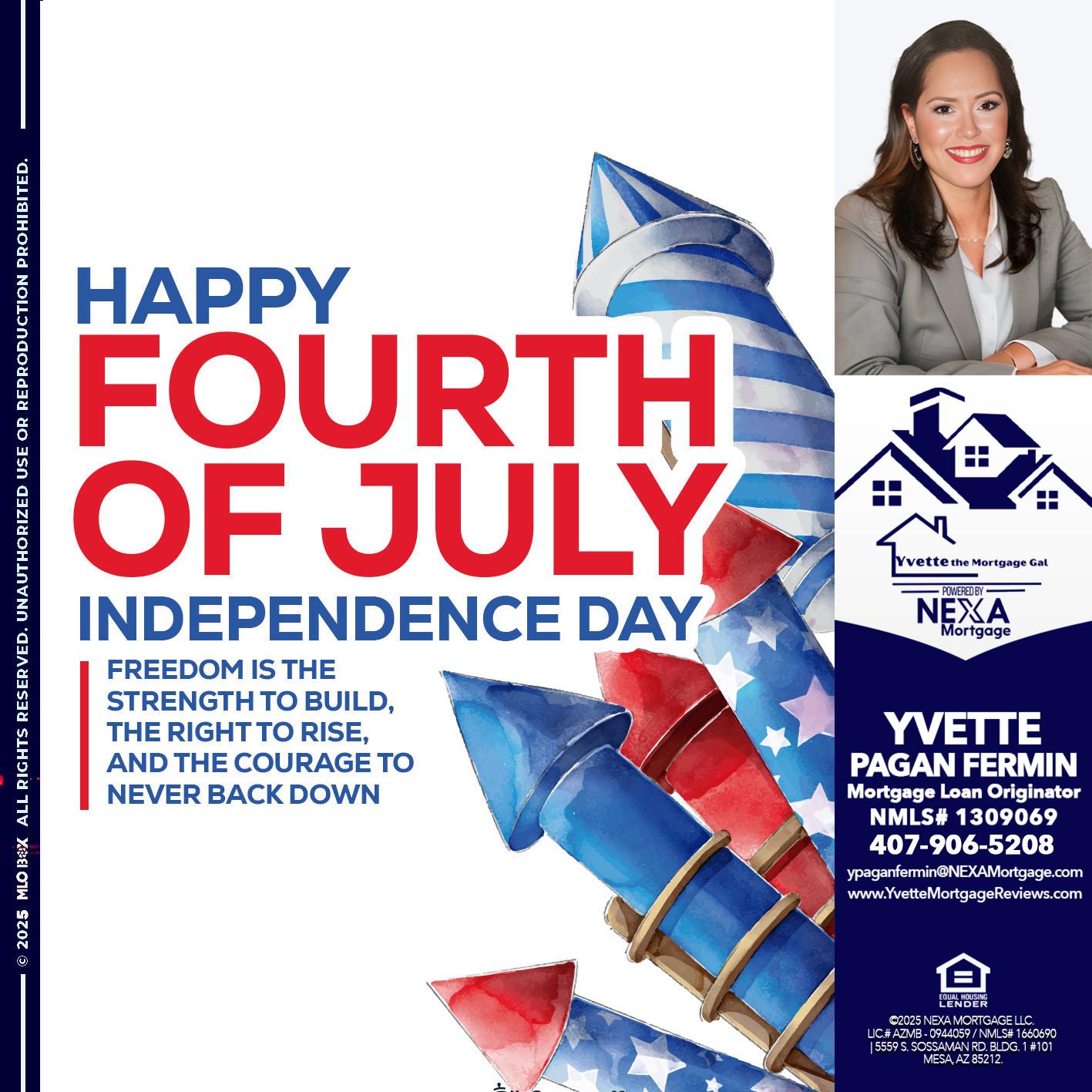 HAPPY FOURTH OF JULY - Yvette Pagan Fermin -Loan Officer