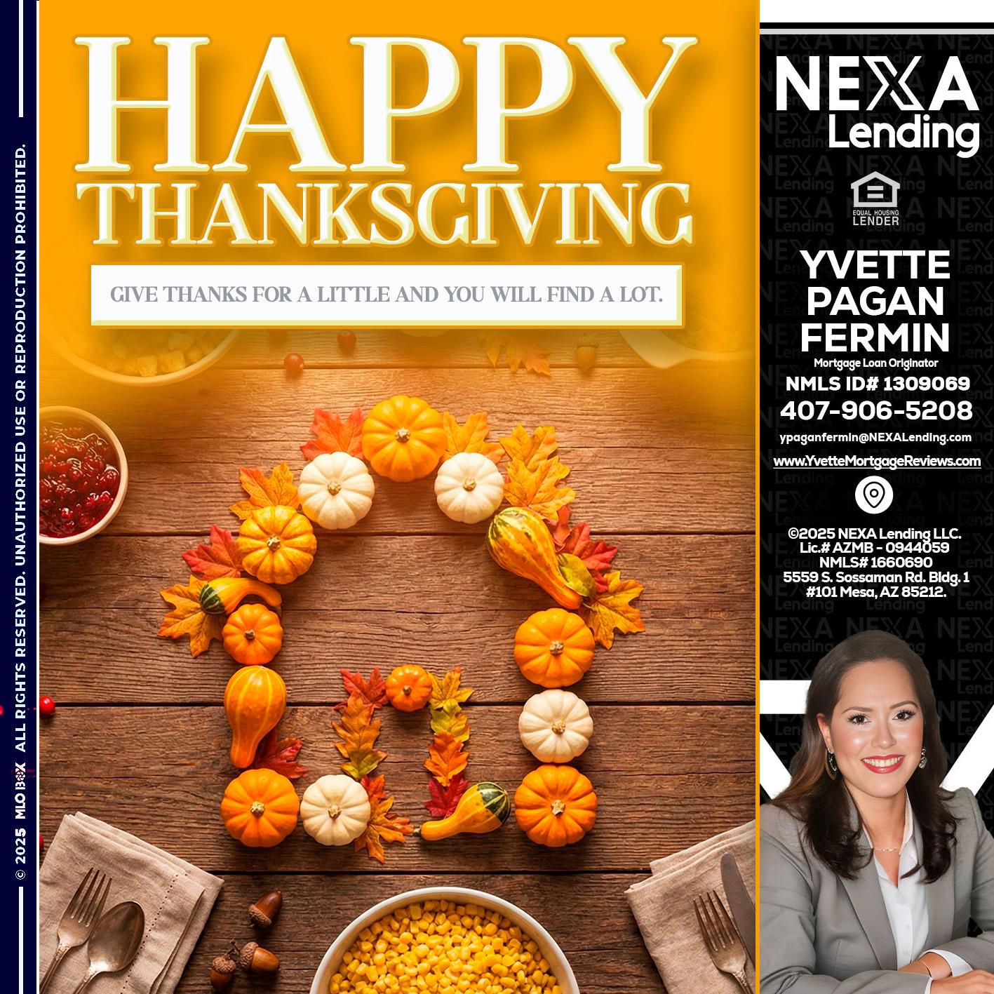 HAPPY THANKSGIVING - Yvette Pagan Fermin -Loan Officer
