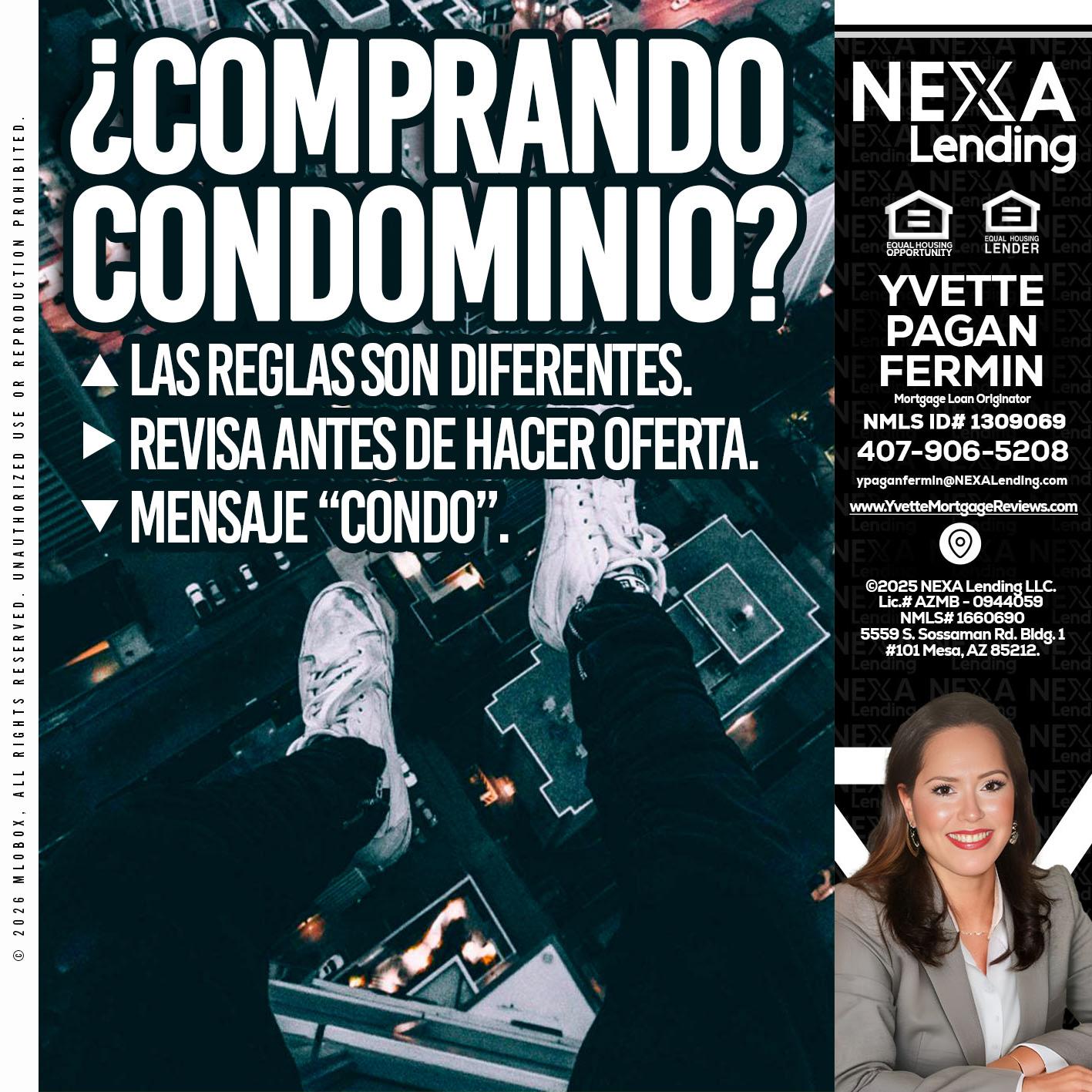 COMPRANDO CONDOMINIO? - Yvette Pagan Fermin -Loan Officer
