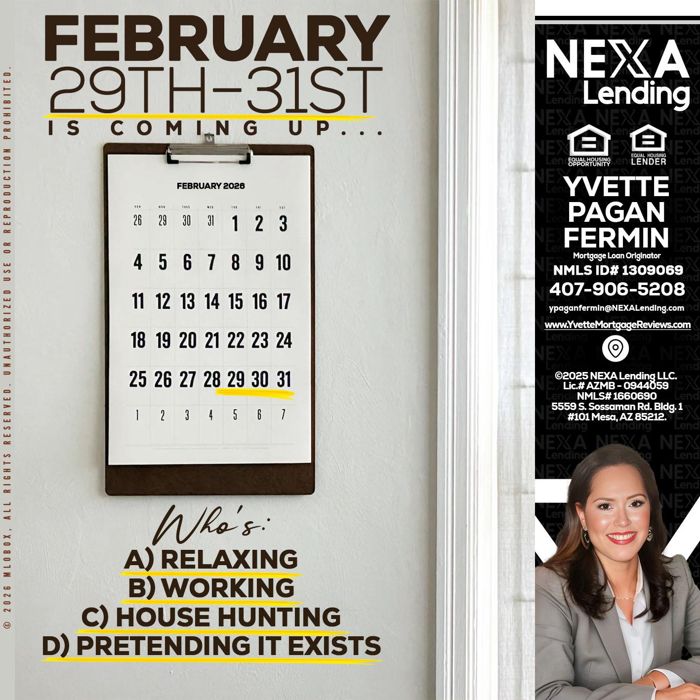 FEBRUARY 29-31 - Yvette Pagan Fermin -Loan Officer