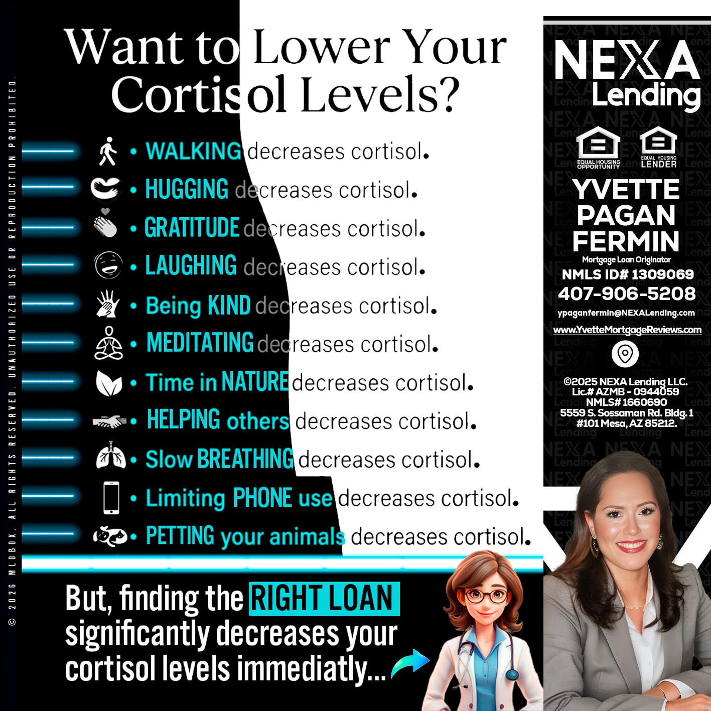 Want to lower Your Cortisol Levels? - Yvette Pagan Fermin -Loan Officer