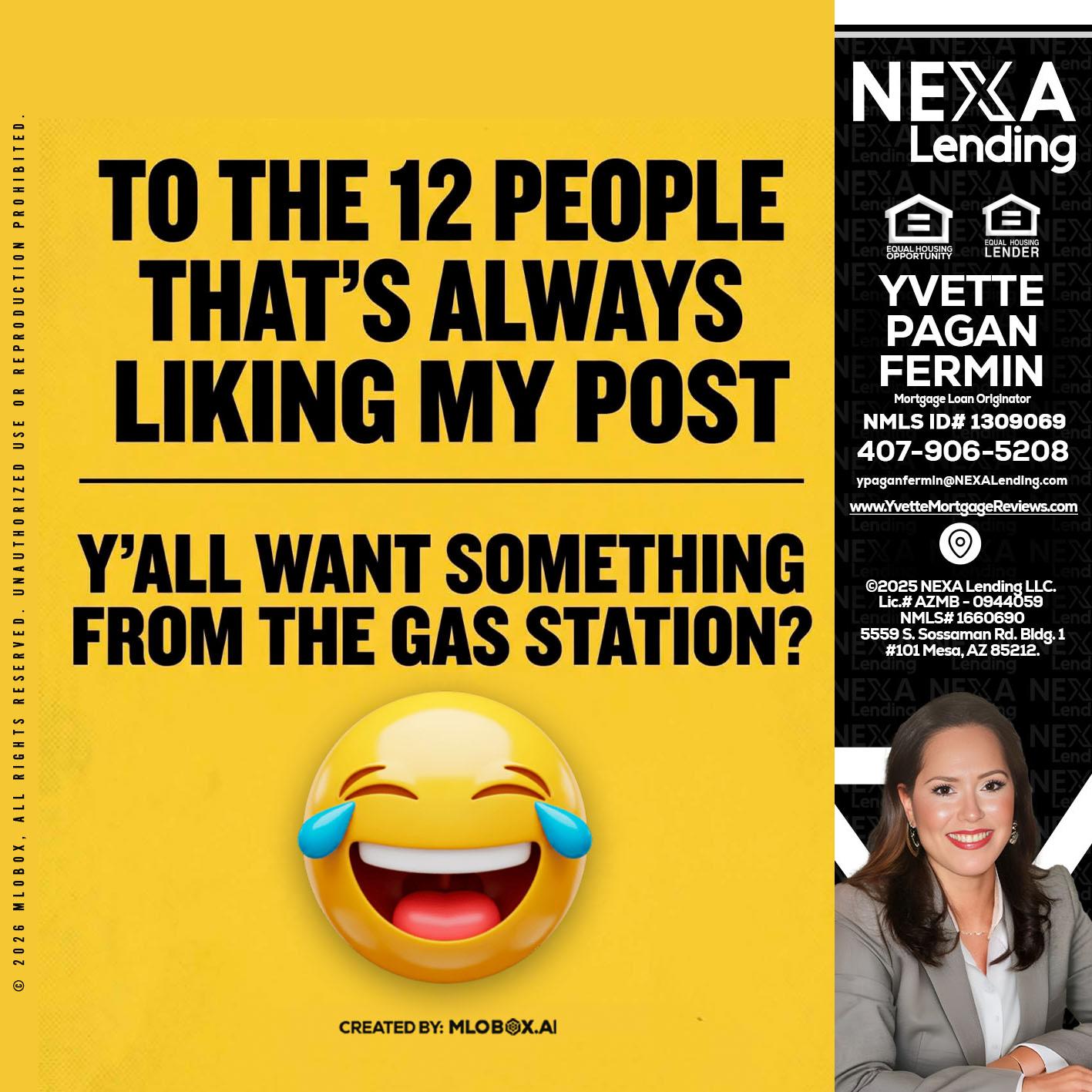 TO THE 12 PEOPLE - Yvette Pagan Fermin -Loan Officer