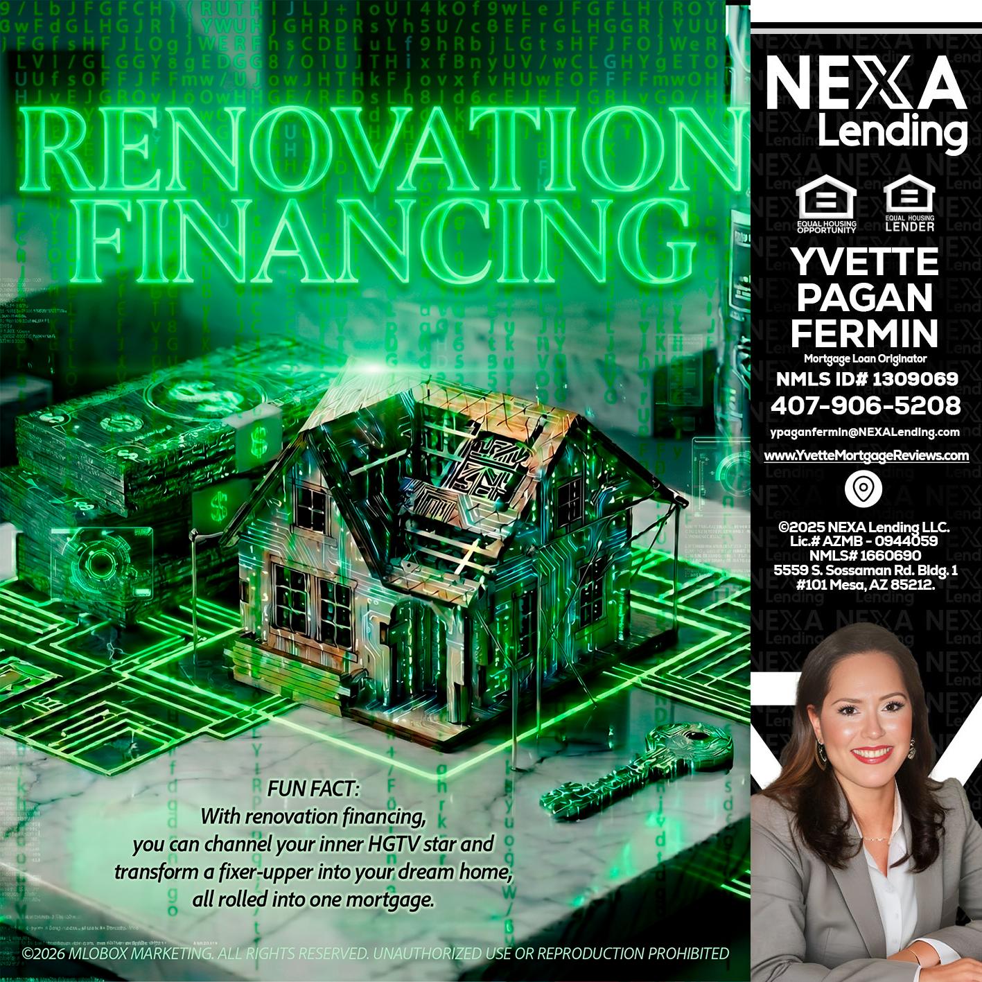 RENOVATION FINANCING - Yvette Pagan Fermin -Loan Officer