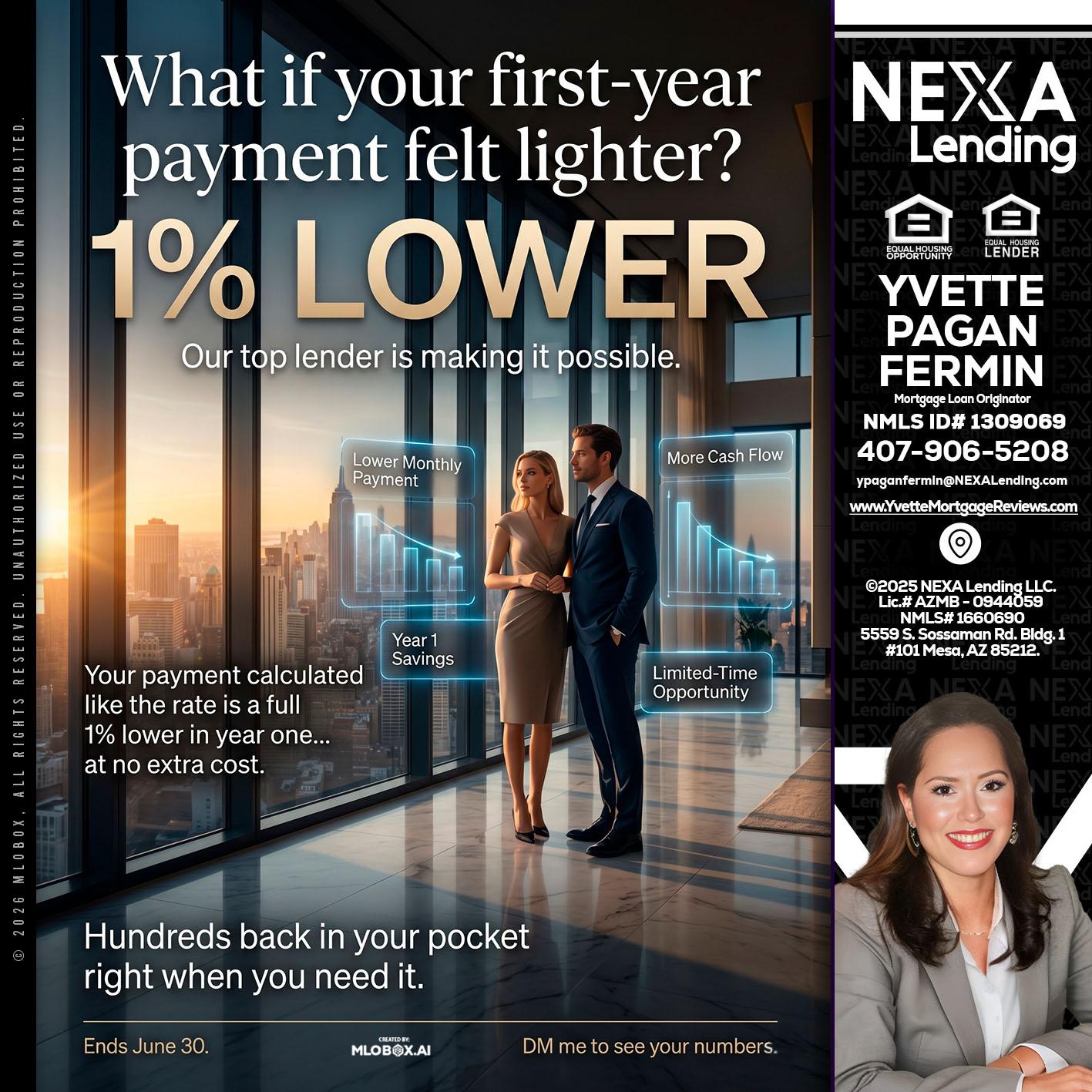 1% LOWER - Yvette Pagan Fermin -Loan Officer