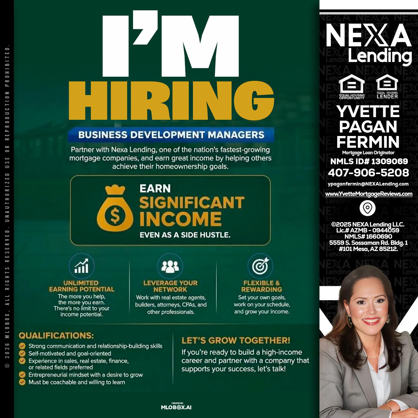 IM HIRING - Yvette Pagan Fermin -Loan Officer