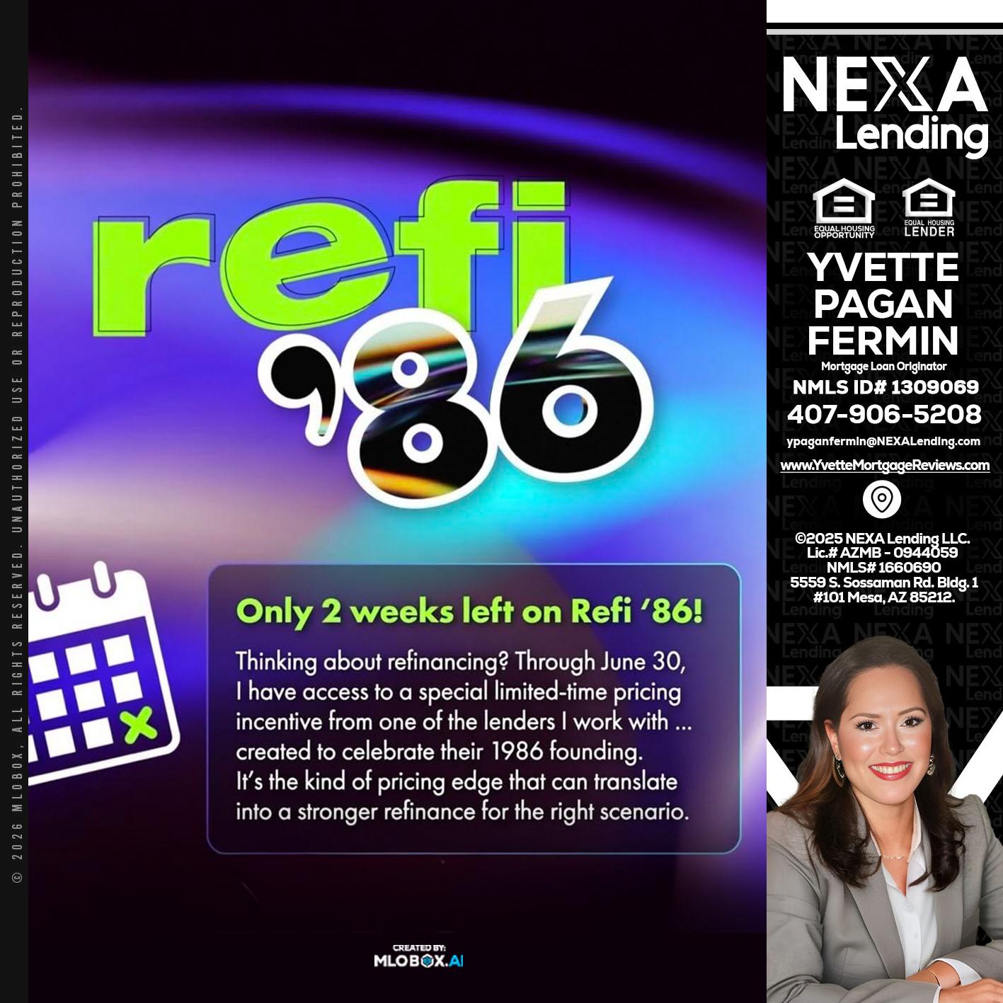 REFI 86 - Yvette Pagan Fermin -Loan Officer