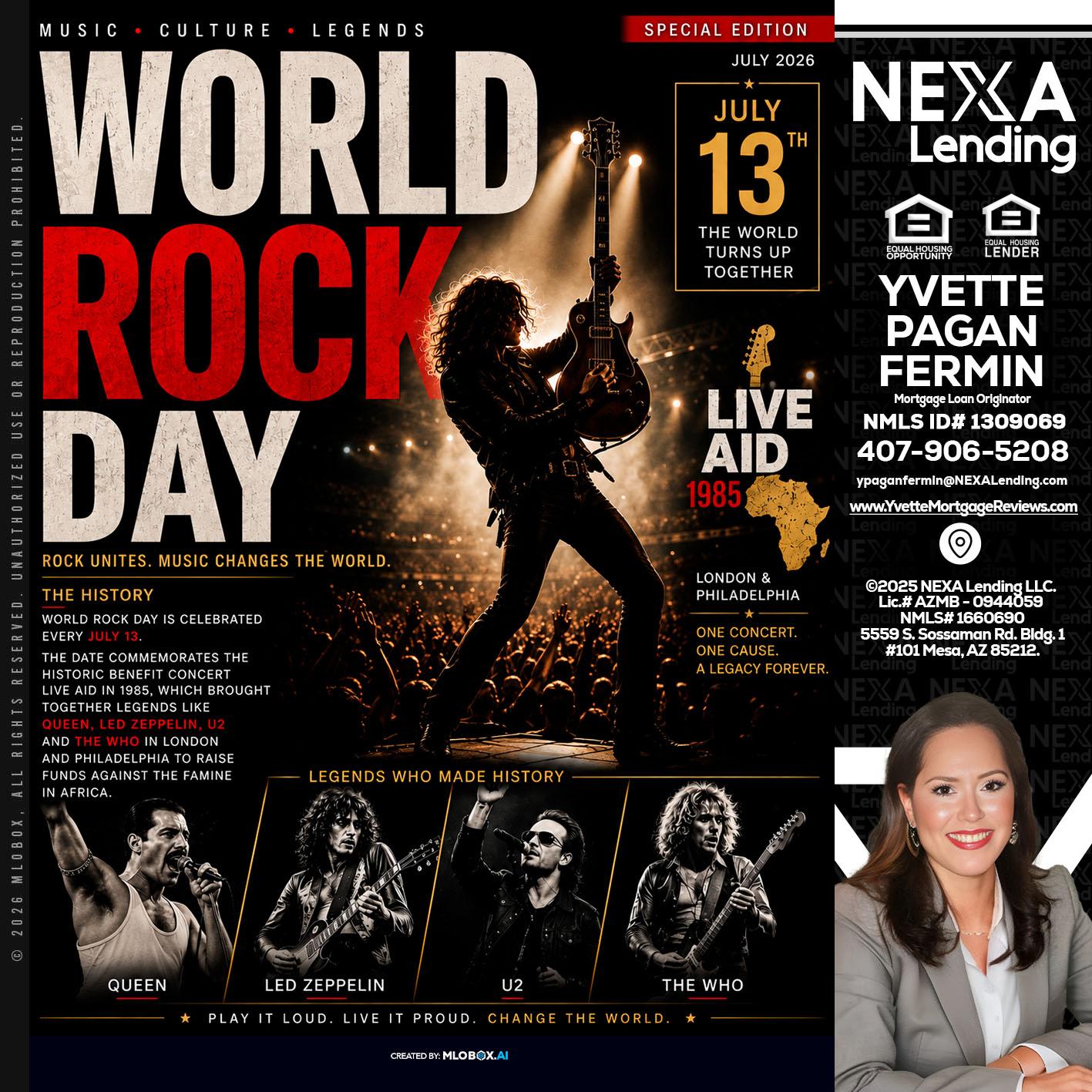 WORLD ROCK MUSIC DAY - Yvette Pagan Fermin -Loan Officer