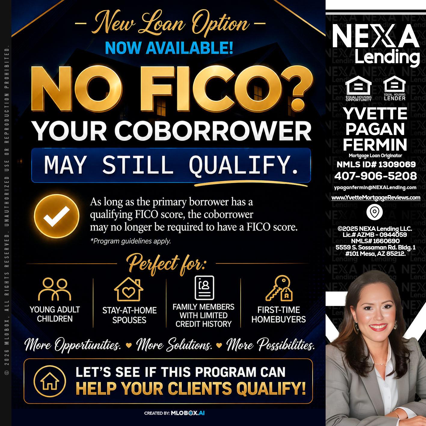 NO FICO - Yvette Pagan Fermin -Loan Officer