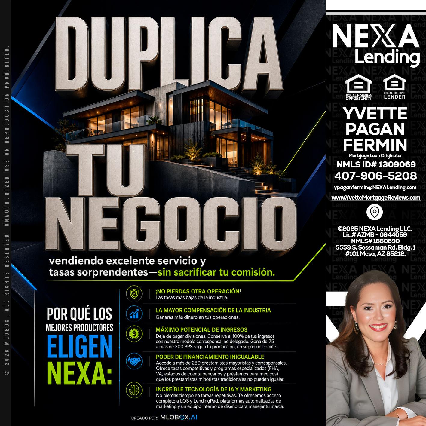 DUPLICA TU NEGOCIO - Yvette Pagan Fermin -Loan Officer