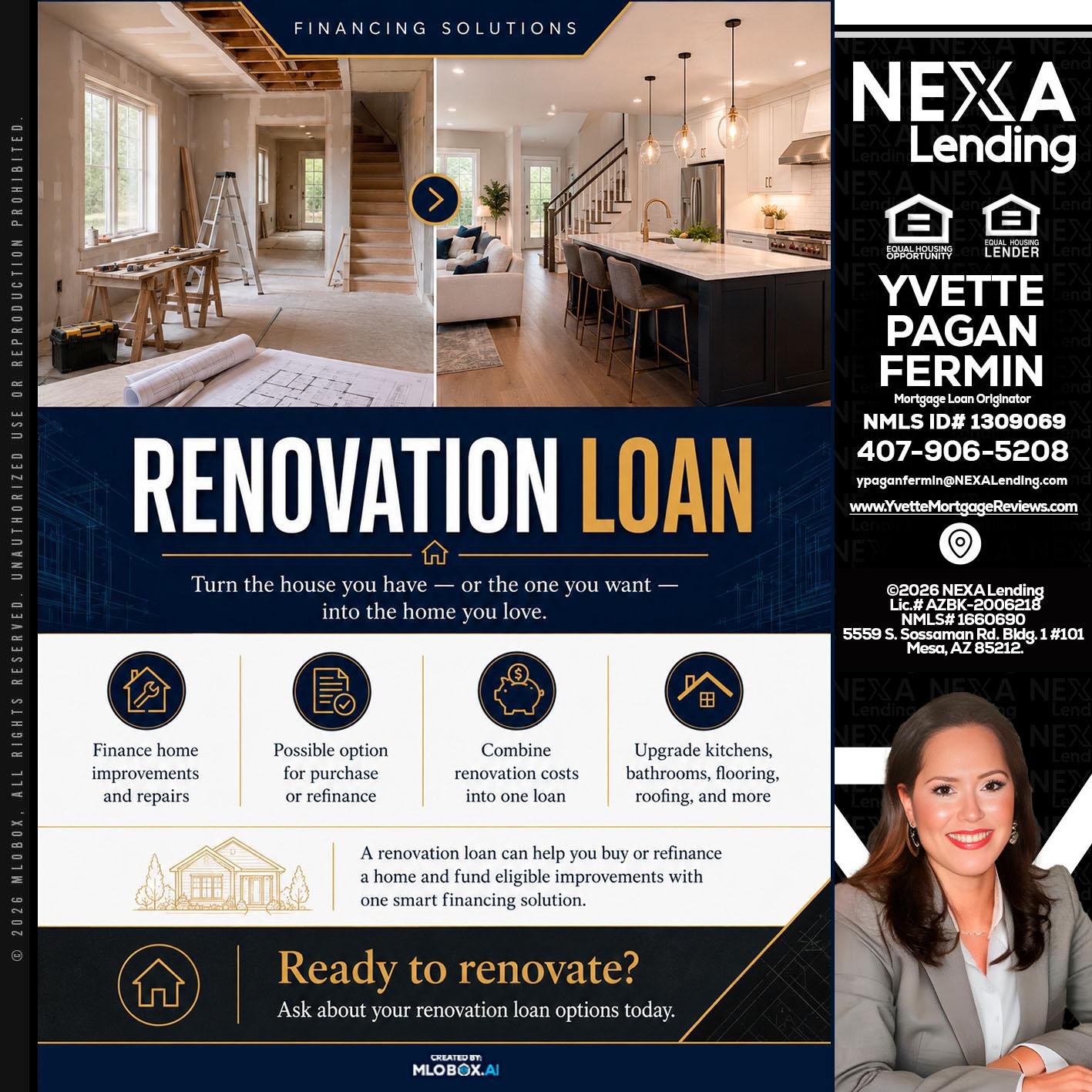 RENOVATION LOAN - Yvette Pagan Fermin -Loan Officer