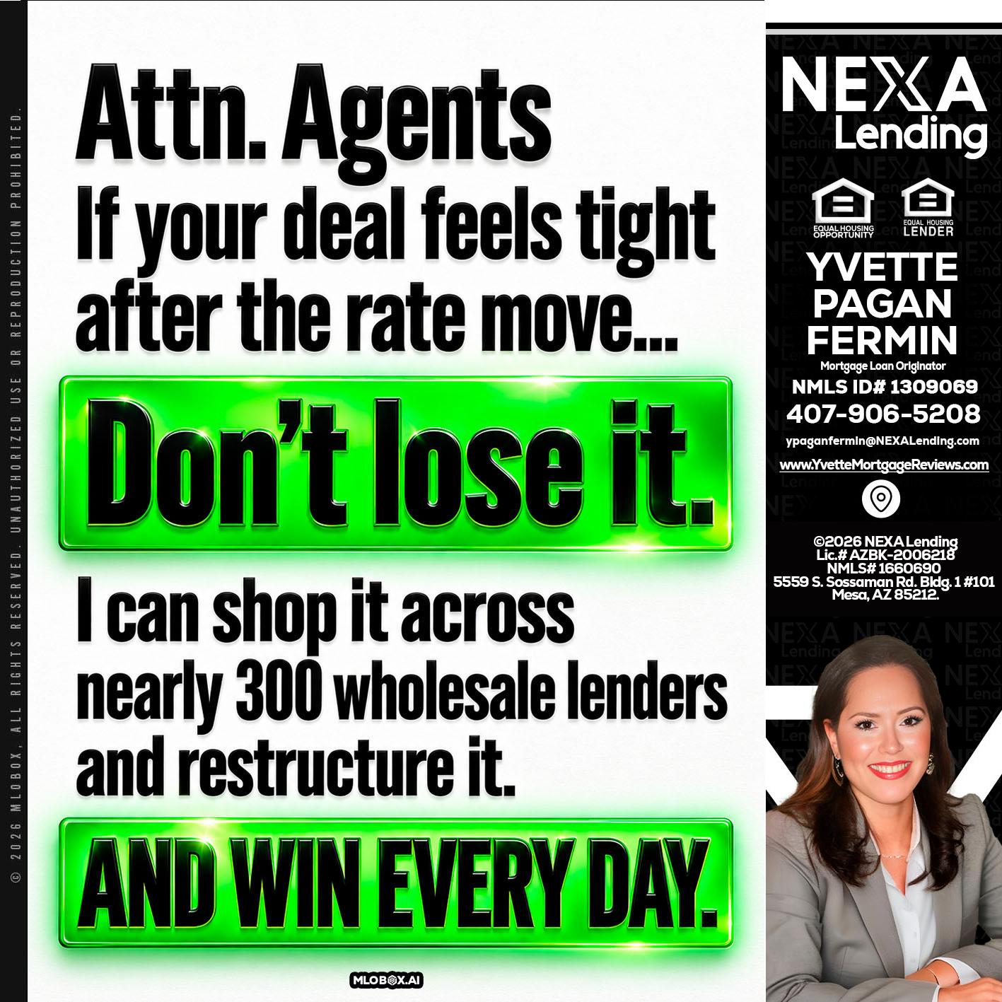 attention agents - Yvette Pagan Fermin -Loan Officer
