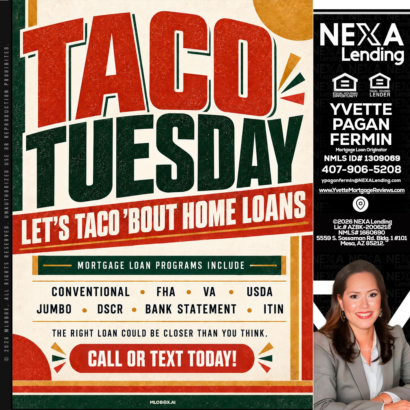 TACO TUESDAY - Yvette Pagan Fermin -Loan Officer