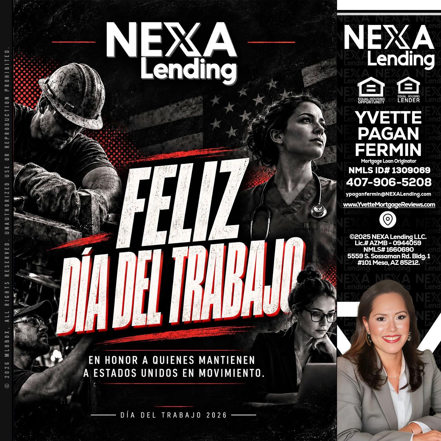 FELIZ DIA DEL TRABAJO - Yvette Pagan Fermin -Loan Officer