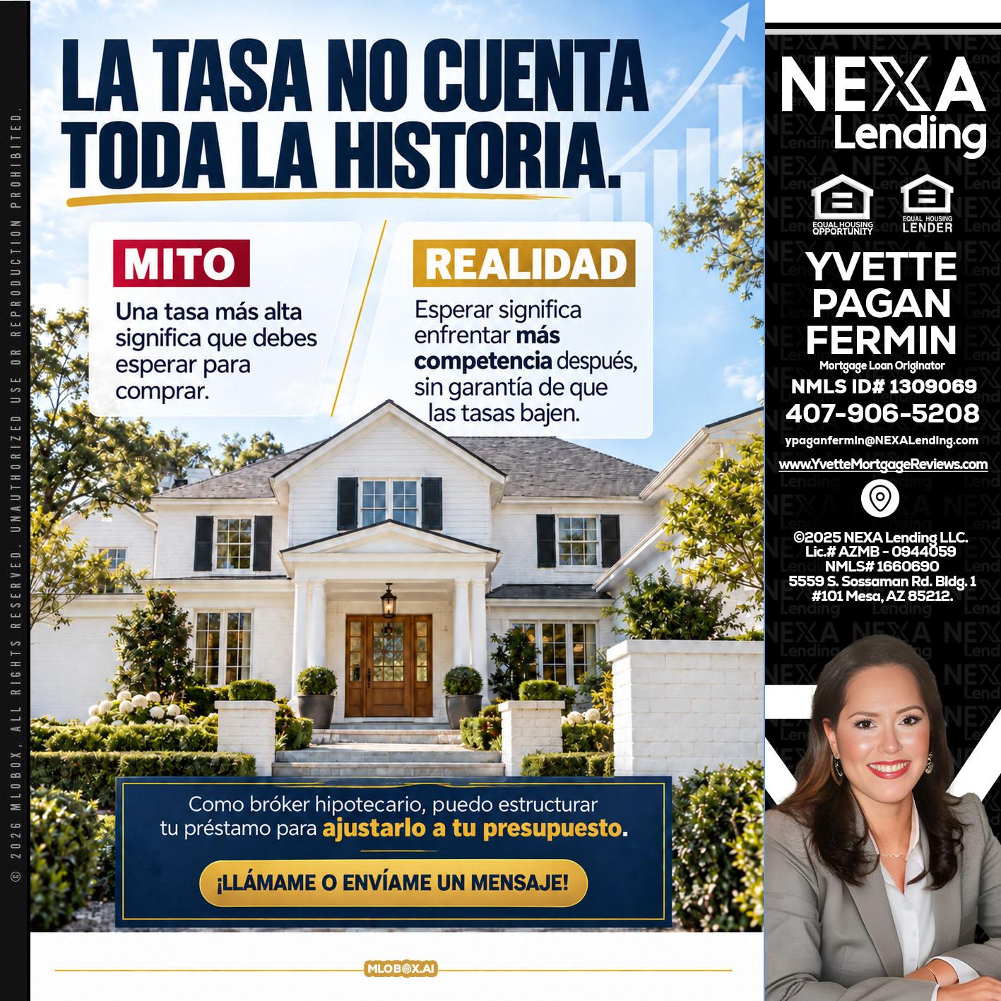 LA TASA NO - Yvette Pagan Fermin -Loan Officer