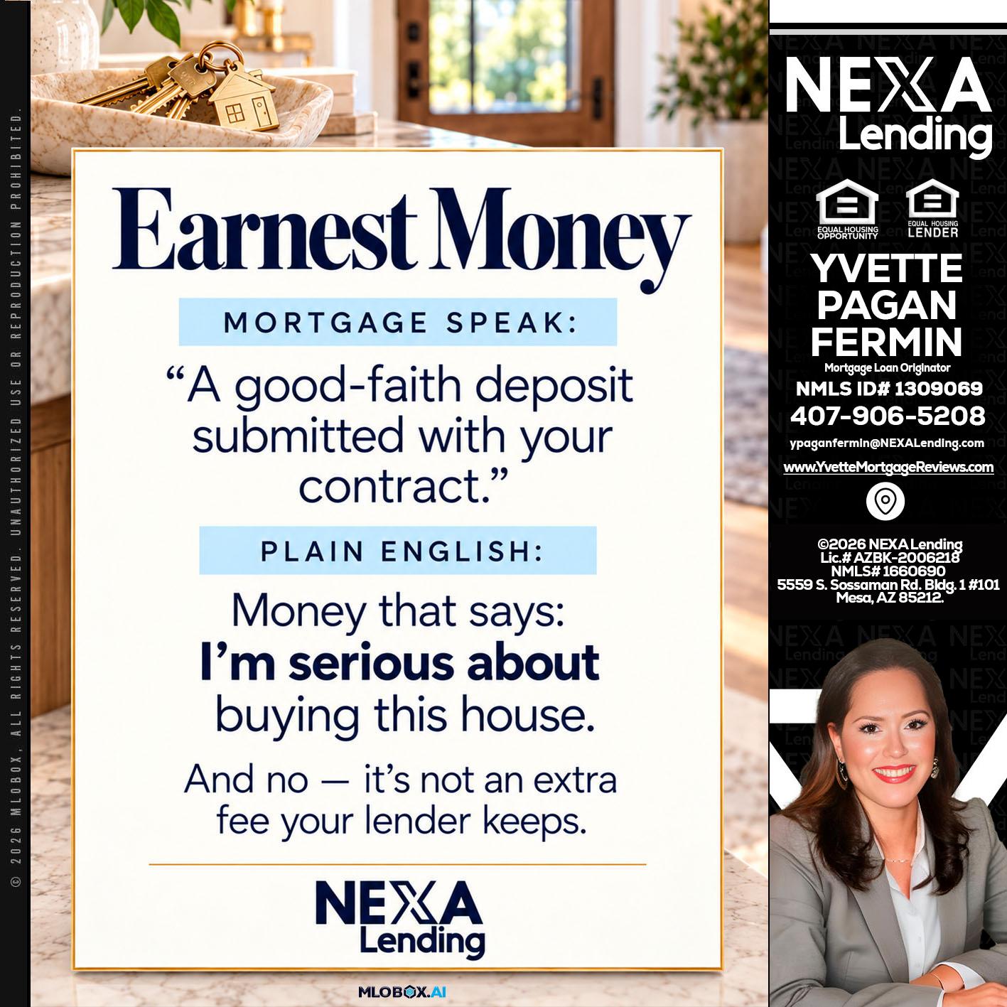 EARNEST MONEY - Yvette Pagan Fermin -Loan Officer