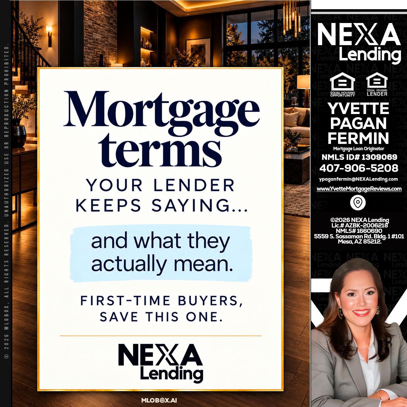 mortgage terms - Yvette Pagan Fermin -Loan Officer