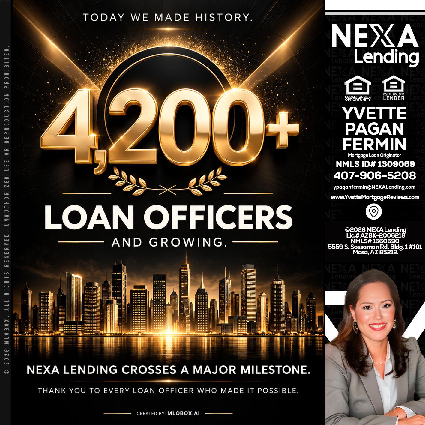 4200+. MLOs - Yvette Pagan Fermin -Loan Officer