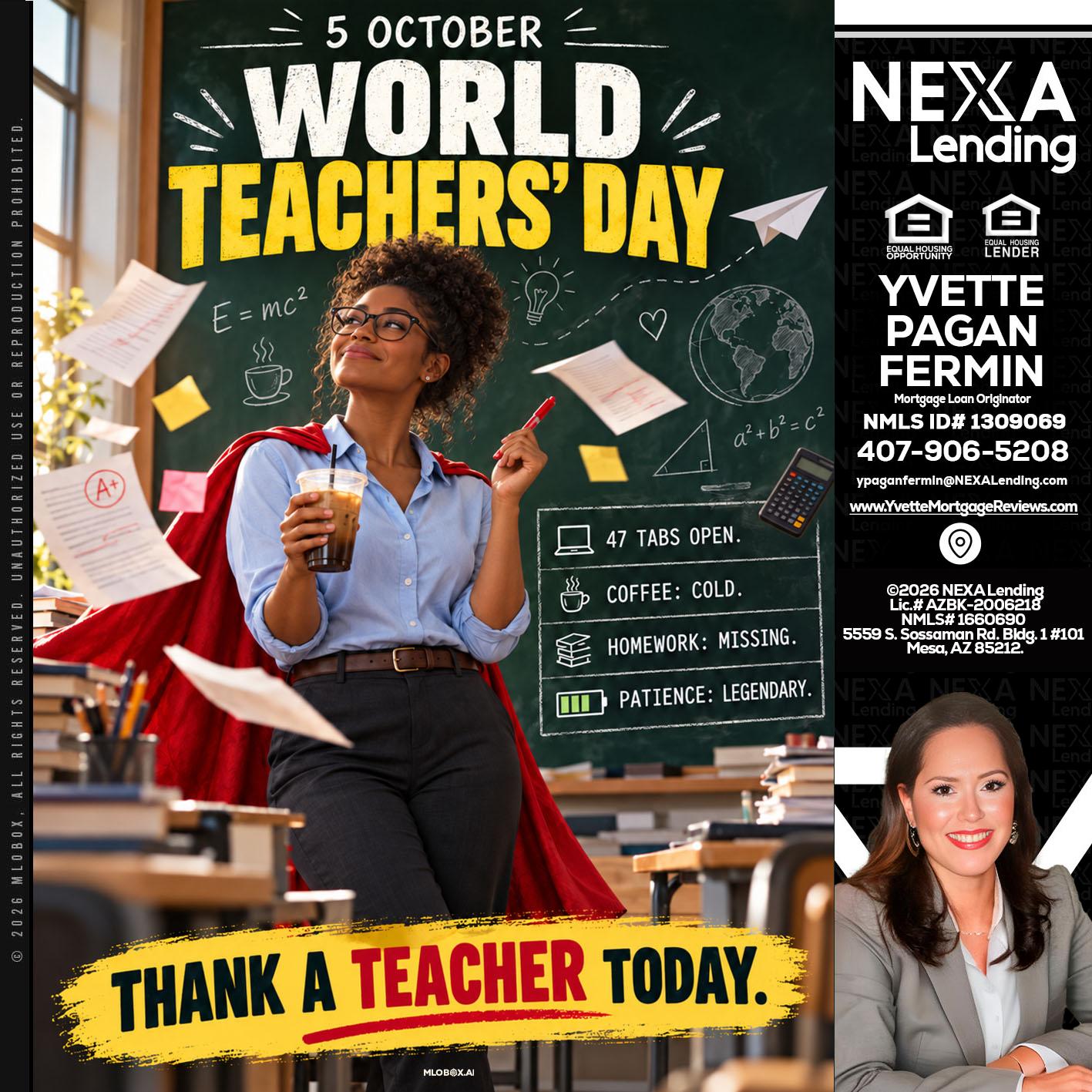 world teacher day - Yvette Pagan Fermin -Loan Officer